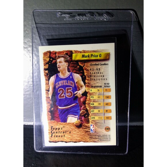 1993-94 Topps Finest Mark Price #107 Central's Finest Basketball Card - Picture 2 of 2